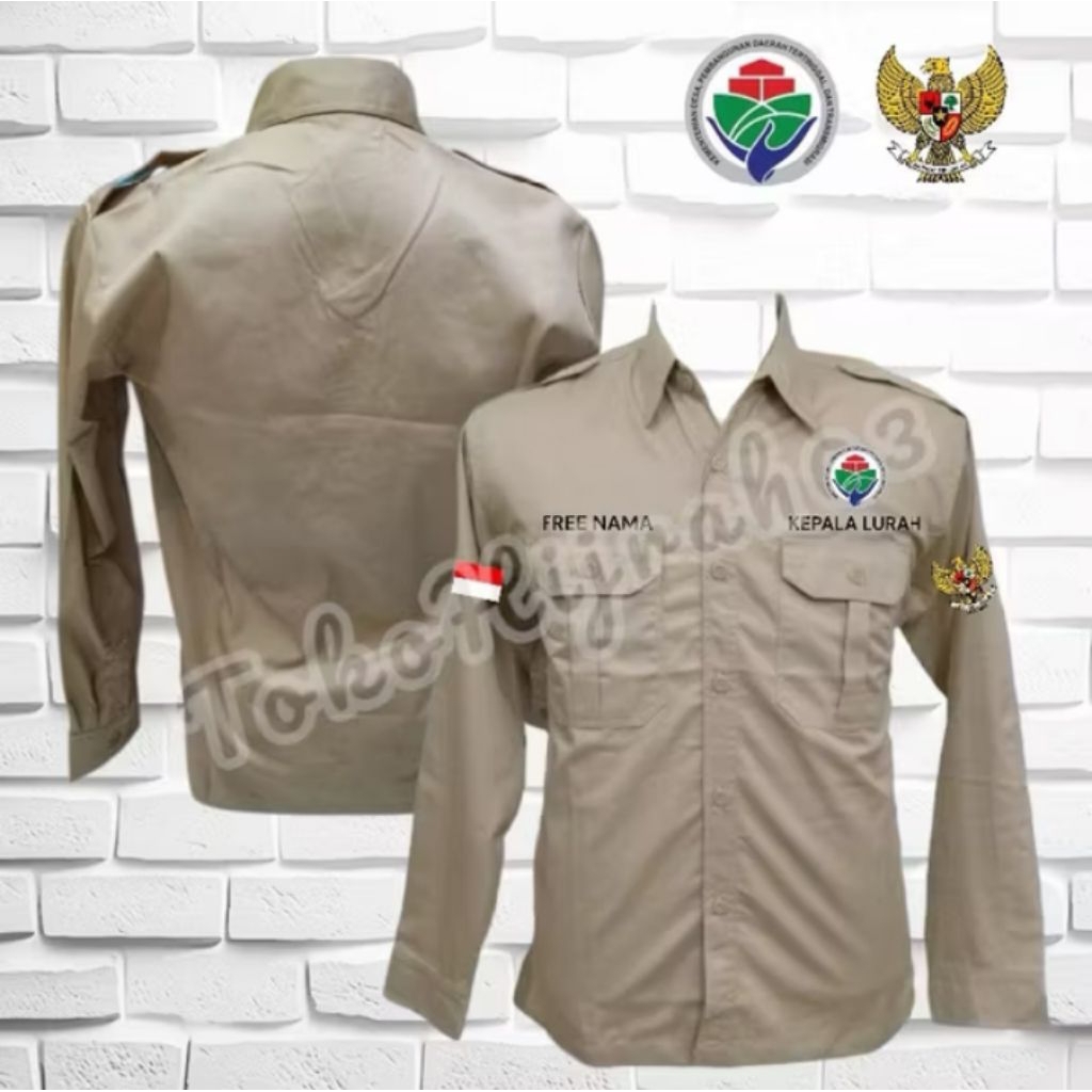 SERAGAM TERBARU LURAH WARNA KREM BIG SIZE KEMEJA TERBARU LURAH SERAGAM KERJA LURAH SERAGAM LAPANGAN 