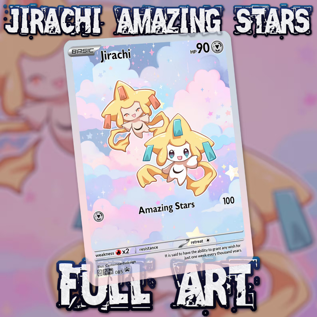KARTU POKEMON TCG HOLOGRAM ENGLISH VERSION FULL ART - JIRACHI AMAZING STARS