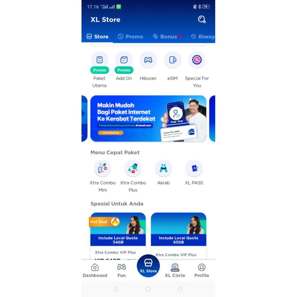 KARTU XL XTRA COMBO DISKON 70% TRIPEL KUOTA