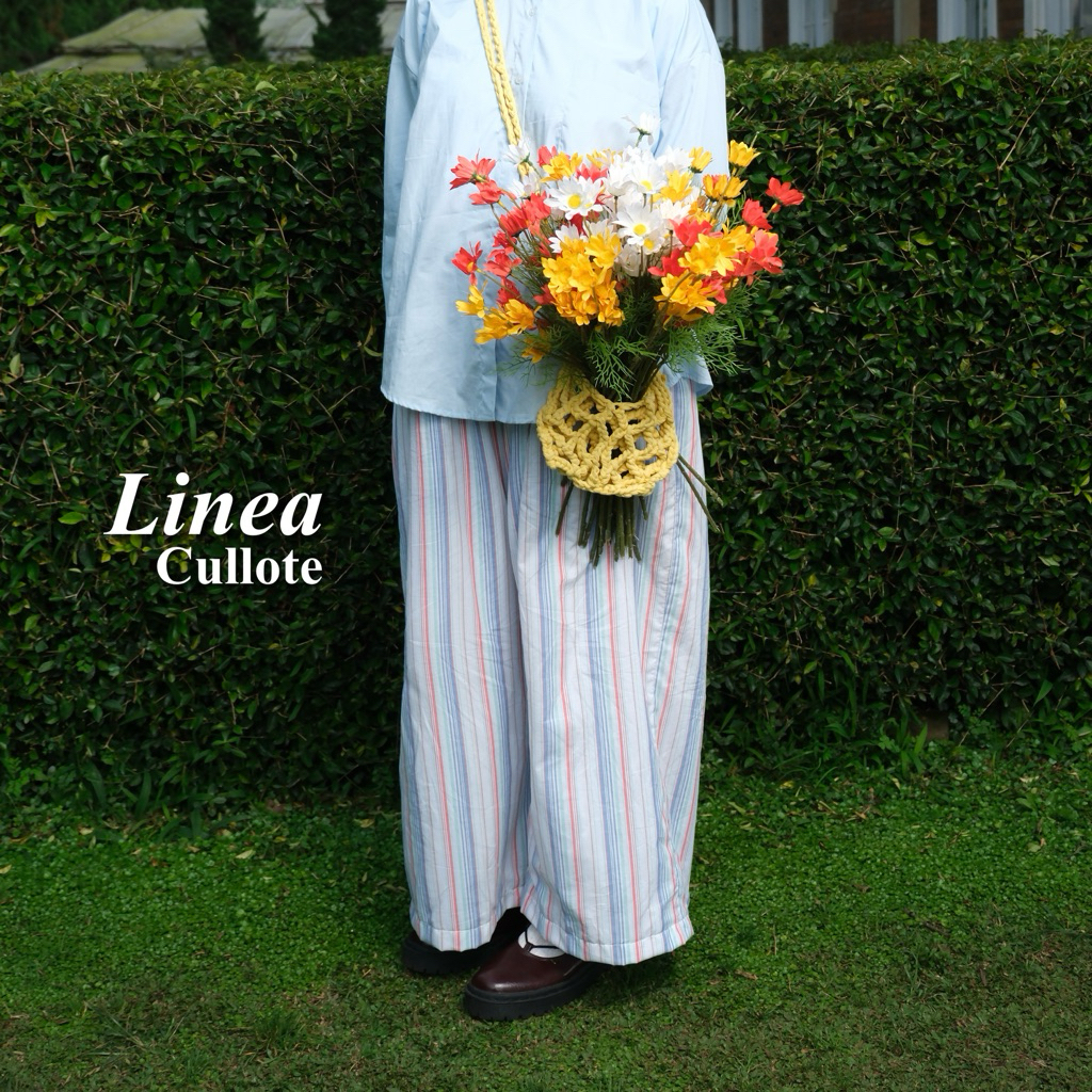 Linea Stripe Cullote - Bertumbooh | Celana Kulot Garis Linen Big Size Friendly