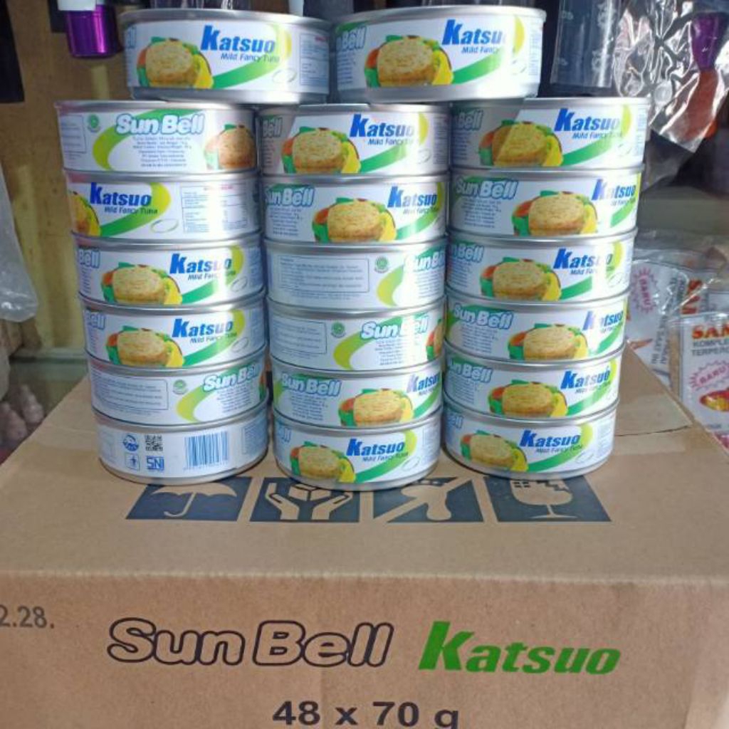 

Sunbell Katsuo tuna in oil- umpan ikan kaleng 70gr per dus
