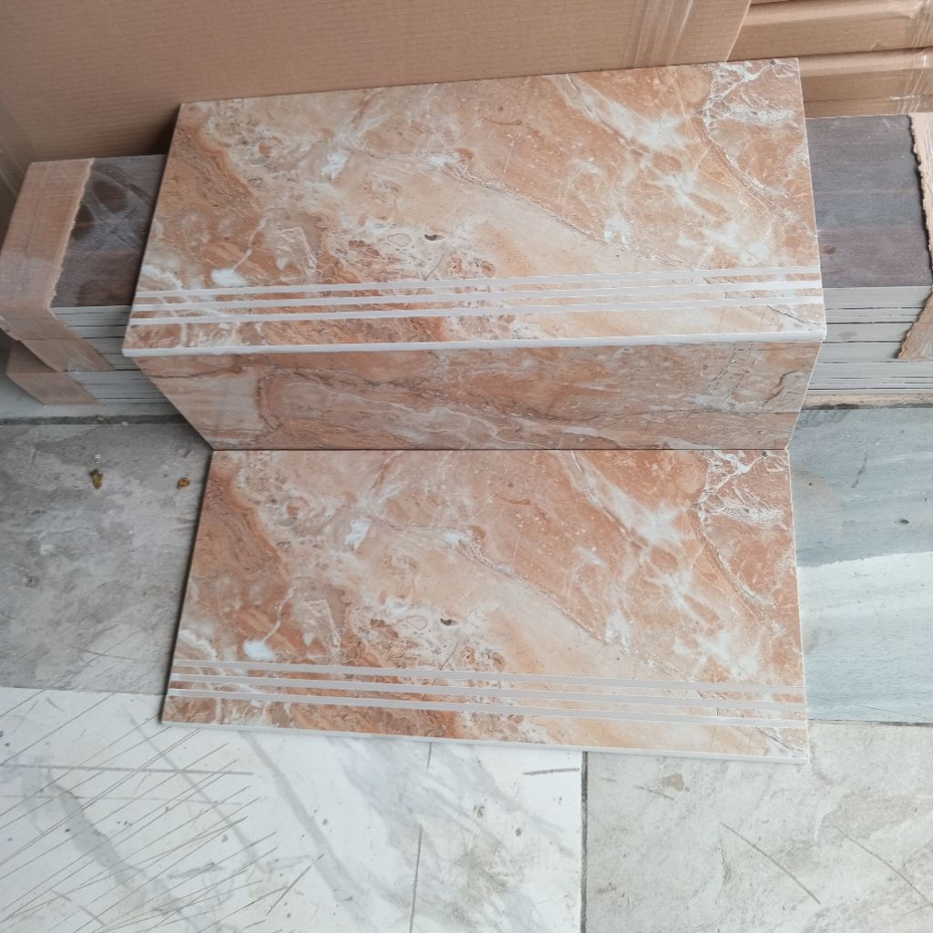 GRANIT ANAK TANGGA CORAK MARMER BROWN UKURAN 30X60 20X60 & (REQUEST UKURAN)