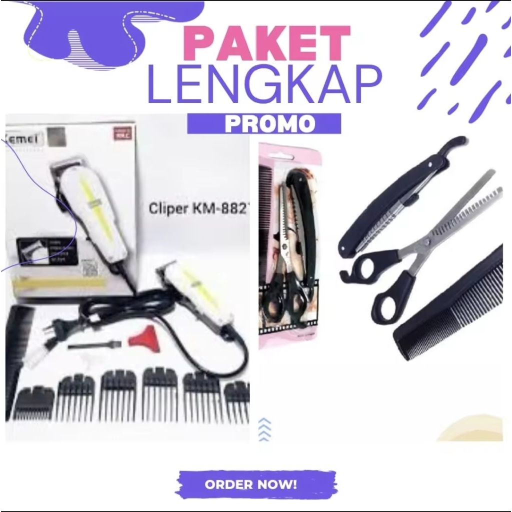 COD~Alat Cukur Rambut Listrik Kemei 8821 / Alat Potong Rambut Elektrik Kemei 8821  Murah Bonus Gunti