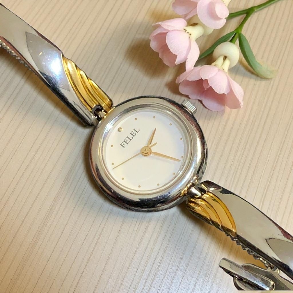 Jam Tangan Wanita - Orient Felel Bangle Ladies Two Tone Beautiful Dress Watch Original