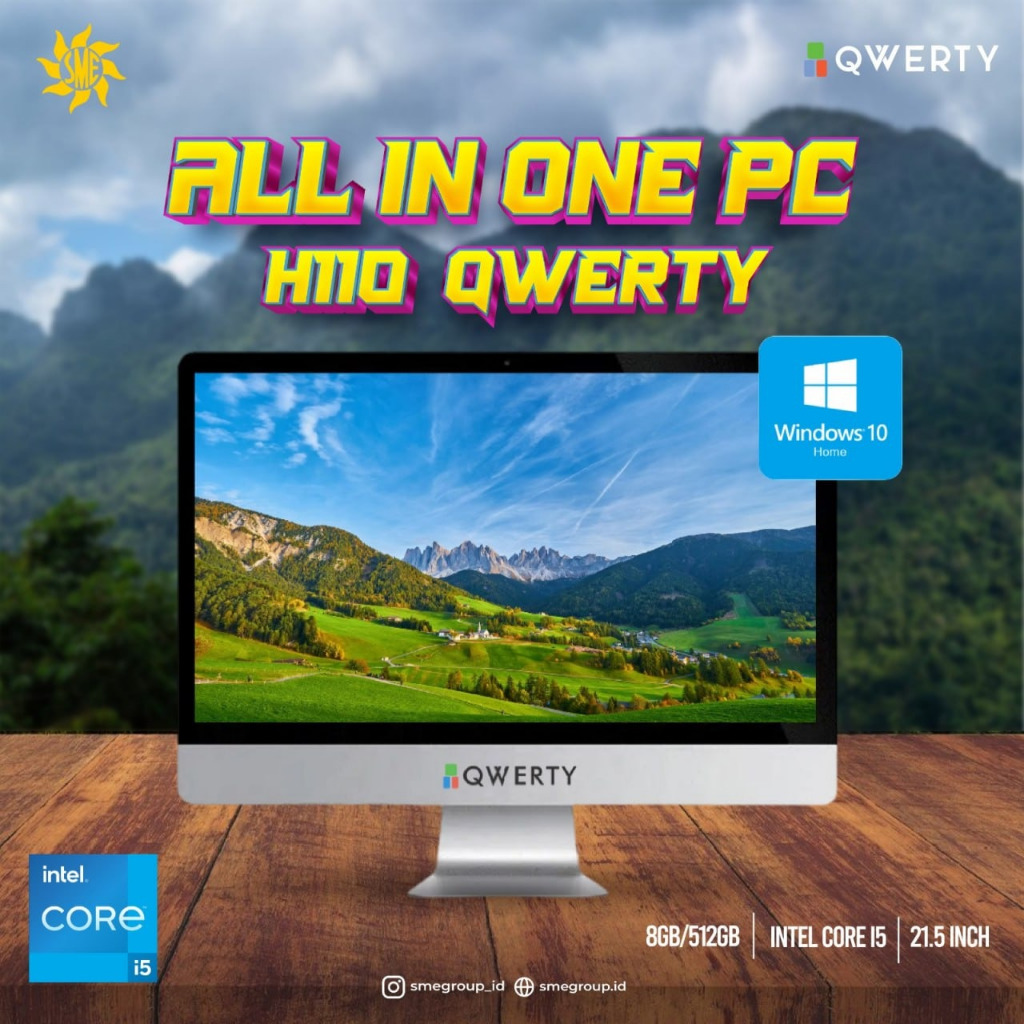 PC All In One Qwerty i3 7100/8/512/21,5"/Win10 - PC All in One i3 7100