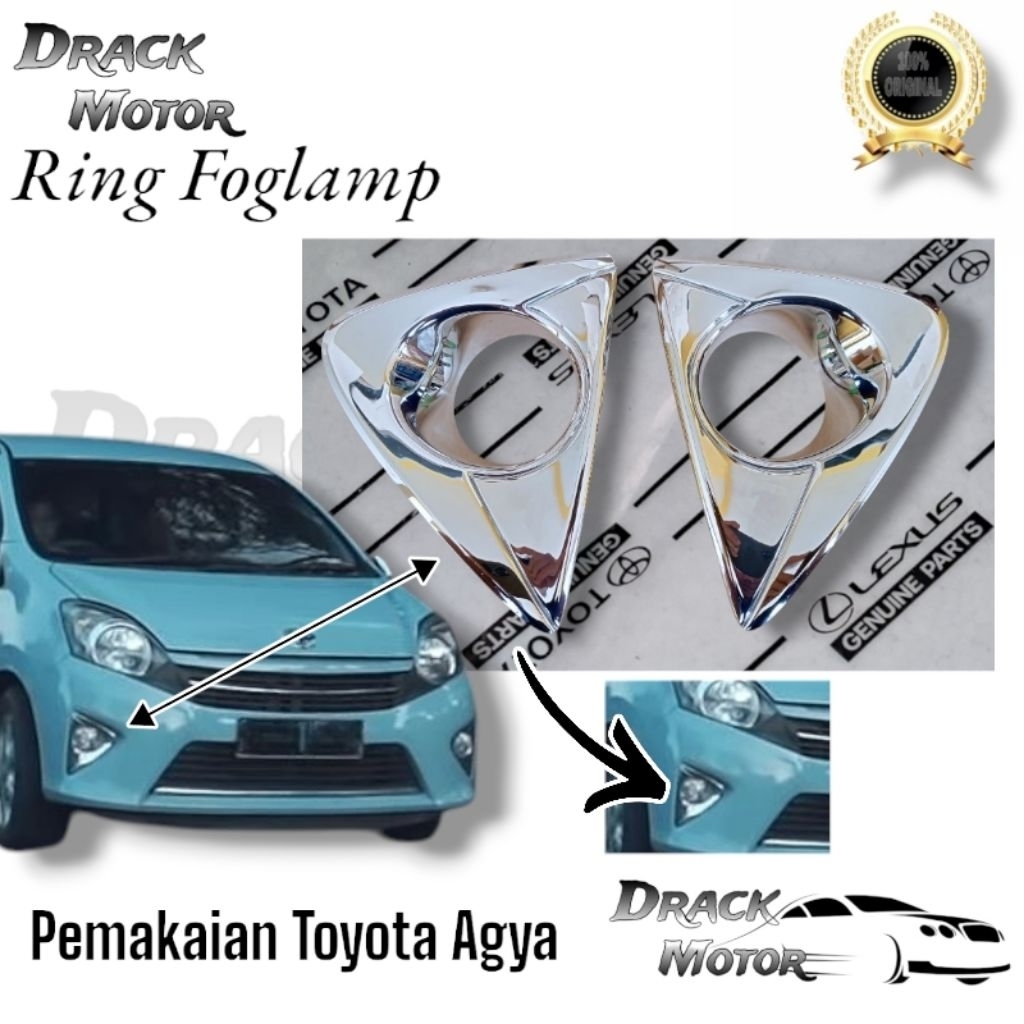 Cover Foglamp Agya Chrome Original Toyota Agya 2013-2016 // Ring Foglamp Agya Chrome Original Toyota