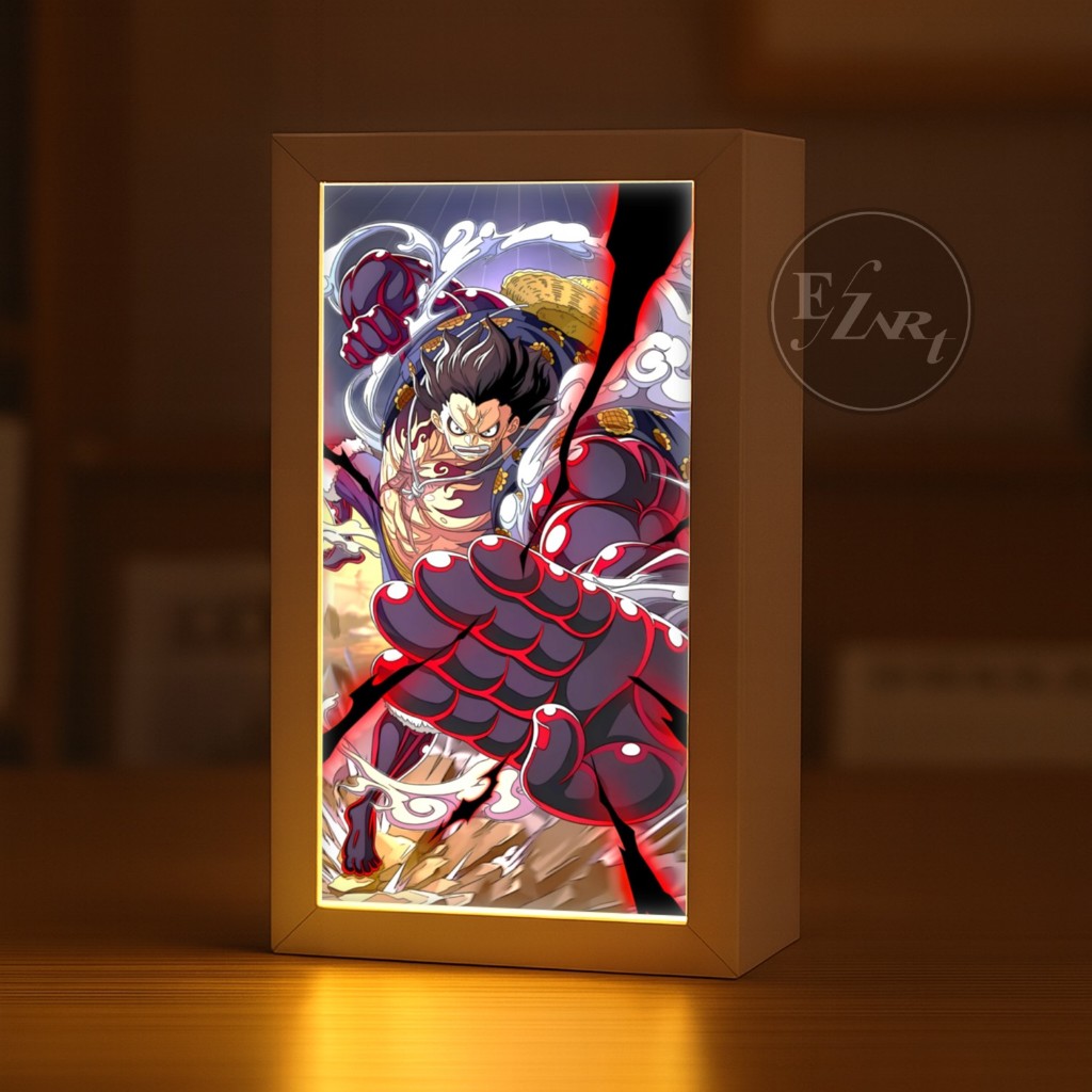 Edisi Portrait - 3D Lightbox Karakter Anime One Piece Mini Light Painting Bingkai Lampu LED Pigura H