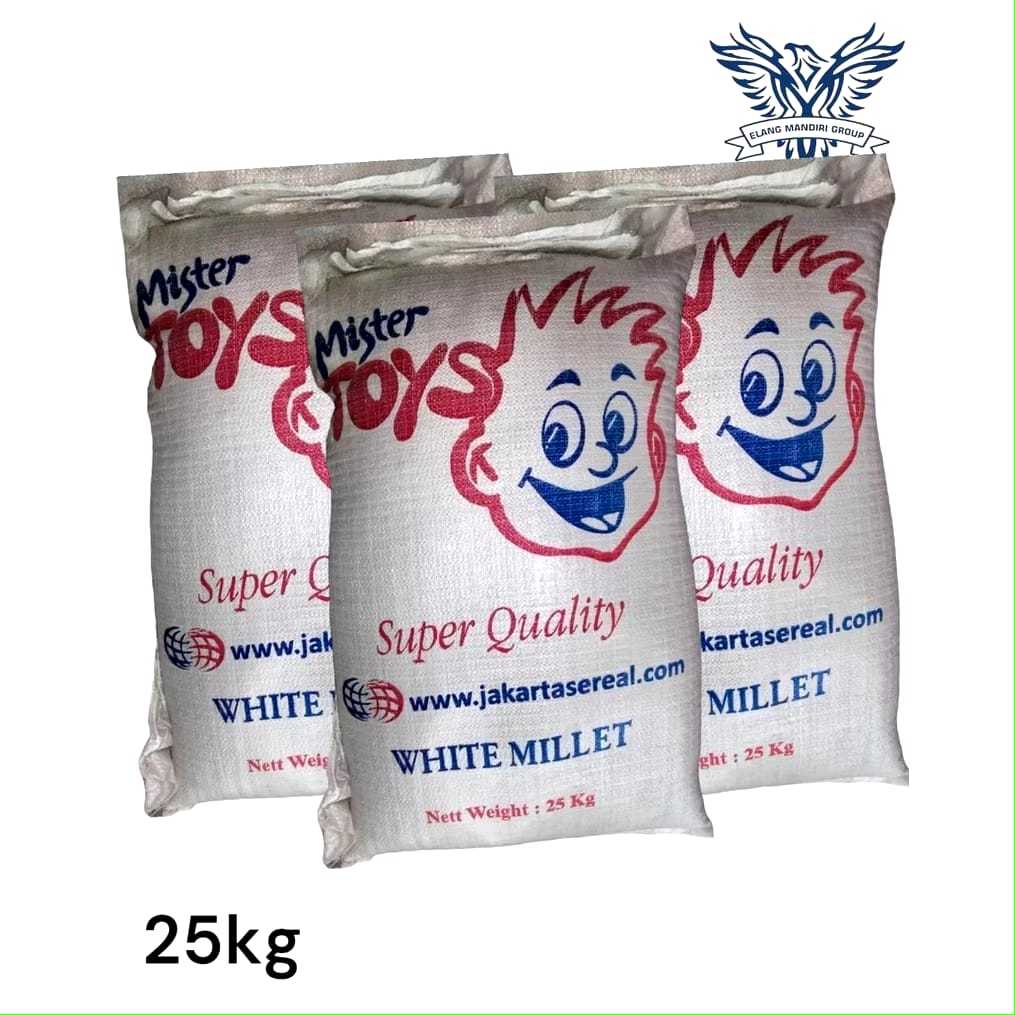 Karungan 25kg Millet Putih Mister Toys White Millet Lovebird Pakan Burung Lovebird