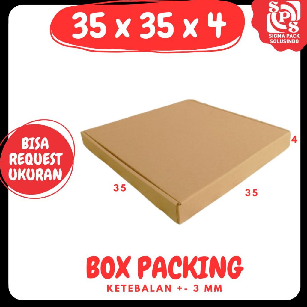 kardus 35x35x4 LS Coklat | Kardus box Pizza | Box Pakaian Baju box 35x35x4 Zigma Pack