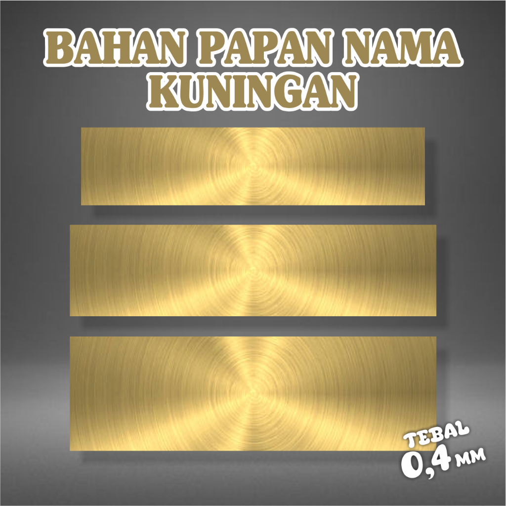 

BAHAN NAMA DADA KUNINGAN / PLAT KUNINGAN NAMA DADA 0.4 MM / PLAT KUNINGAN NAME TAG SUDUT TUMPUL