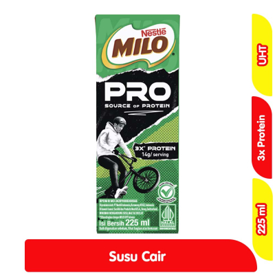 

[oddsolshop] pekanbaru/Nestle Milo Pro Susu Cair UHT 3x Protein 225ml Minuman Malt Cokelat Coklat