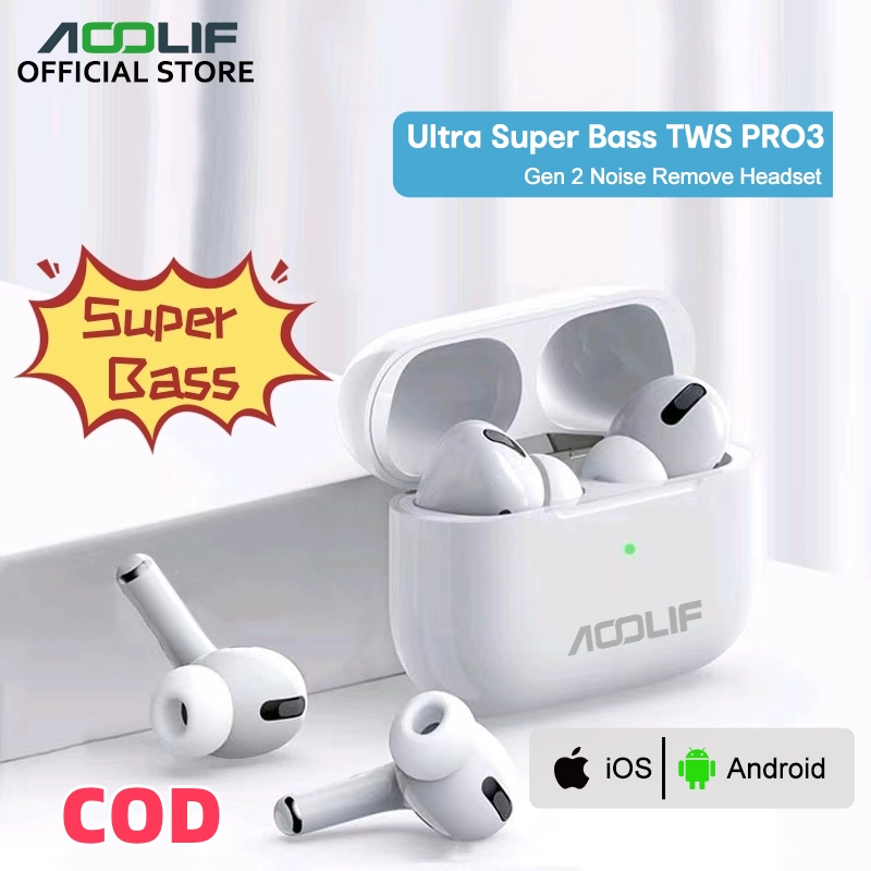 AOOLIF Super Bass TWS Gen2 Airbuds Headset Bluetooth TWS Pro3 True Wireless Bluetooth Earphone ENC P