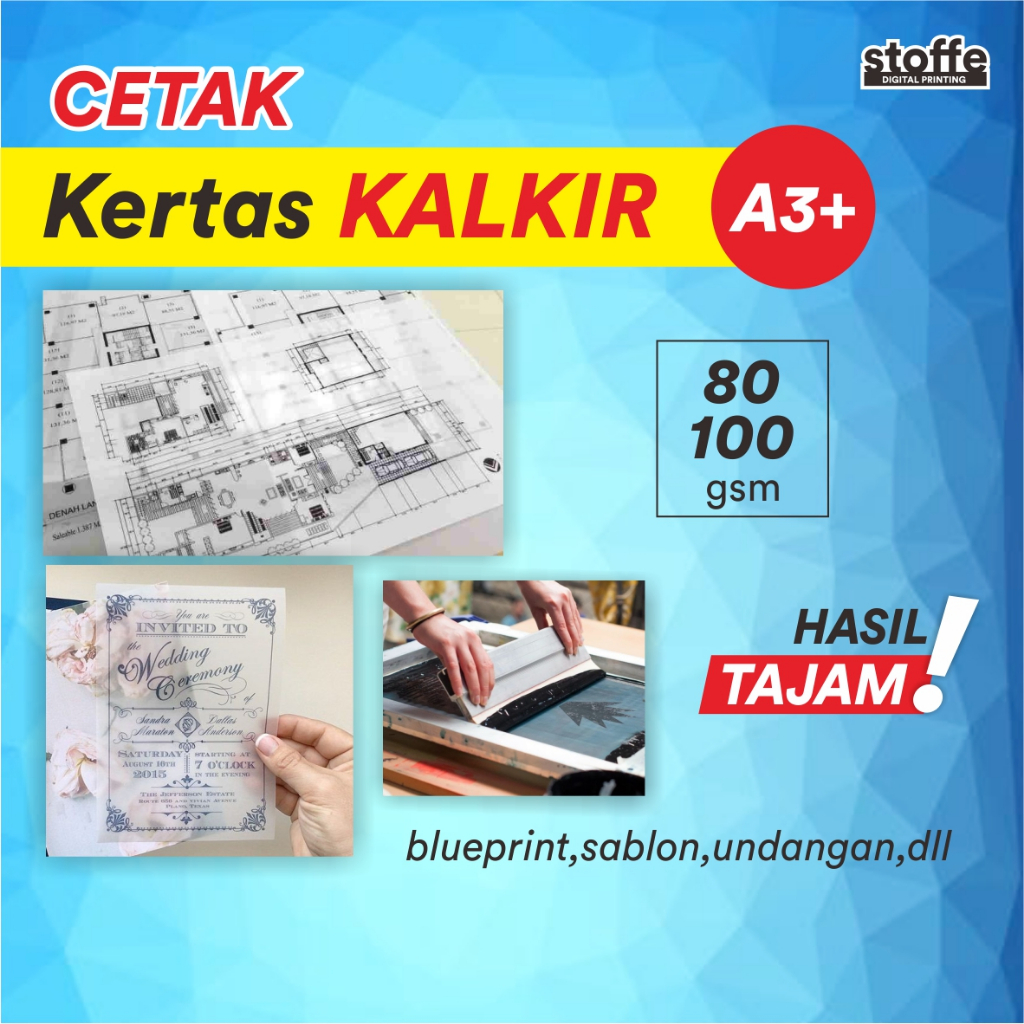 

Cetak Kertas Kalkir A3 Cetak Kertas Sablon A3 Tracing Paper Blue Print