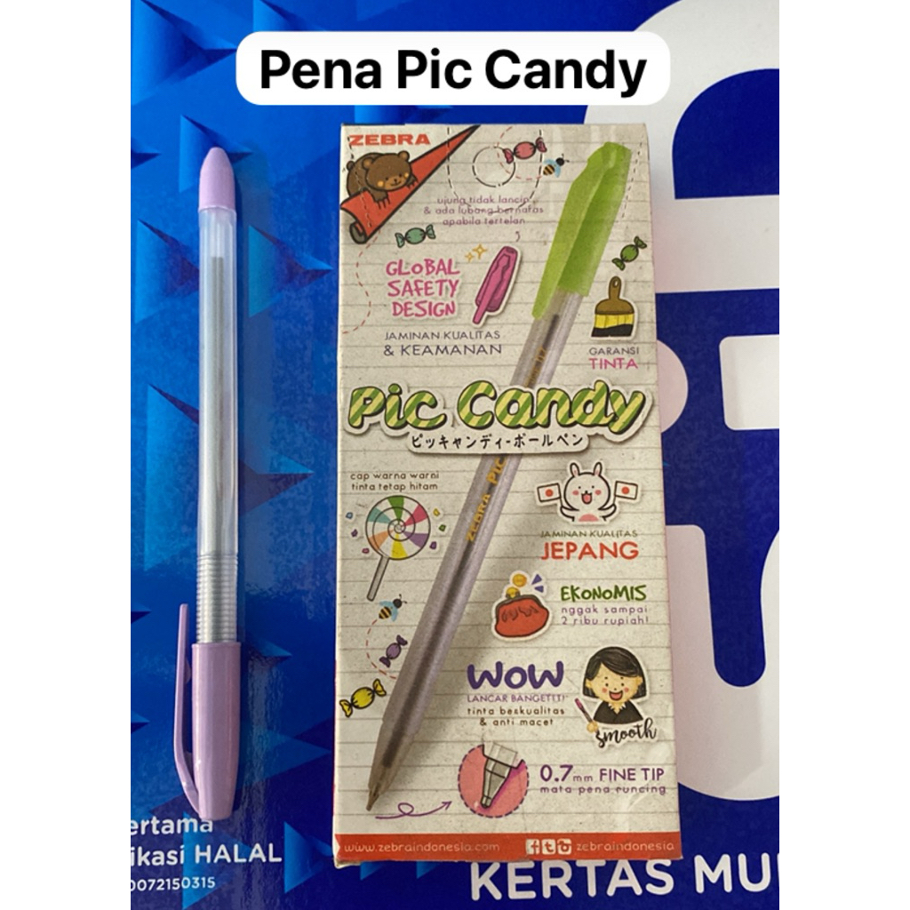 

BALLPOINT PIC CANDY ZEBRA 0,7MM (HARGA PER LUSIN 12 PCS)