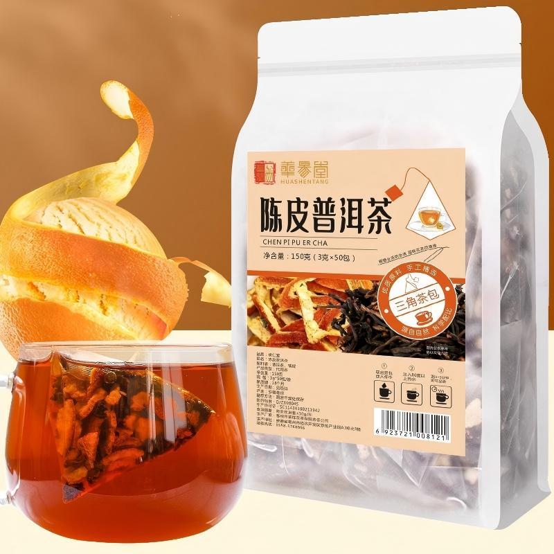 

Teh Pu'er Jeruk Kering Terlaris Premium Chenpi Pu'er Tea陈皮普洱茶（3 gr× 50 sachet / 150 gr) / Teh Campur Kulit Jeruk Kering / Teh Sehat / Teh dengan Bahan Alami Pu er dan Kulit Jeruk