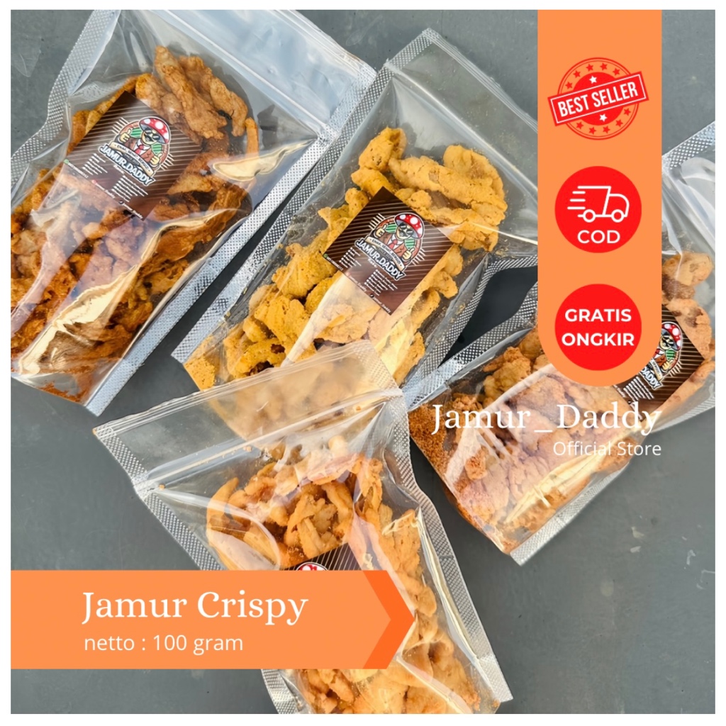 

Keripik Jamur Crispy Renyah 100 Gram Jajanan Kriuk Snack Camilan Jamur Tiram Rasa Original Pedas Nagih