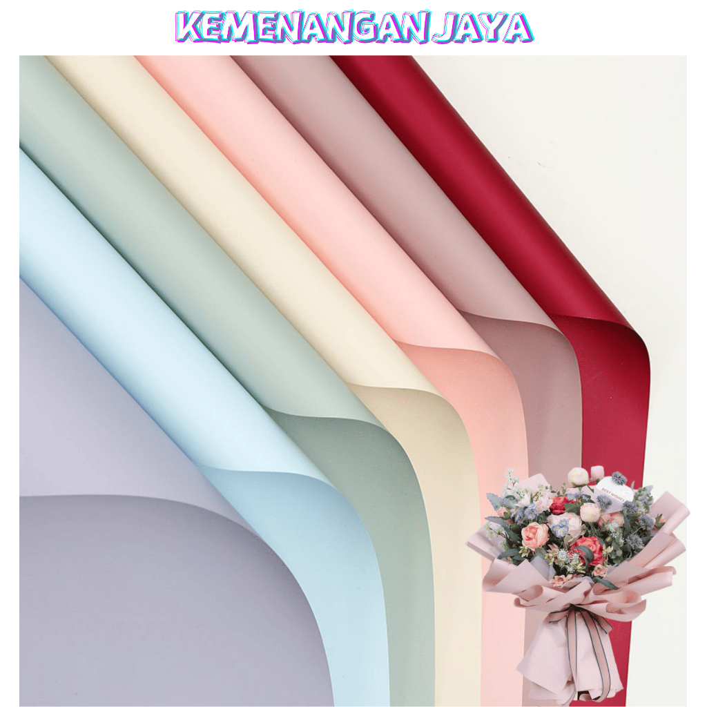 

Flower Wrapping Kertas Buket Polos Full Color Solid Cellophane Waterproof KB003