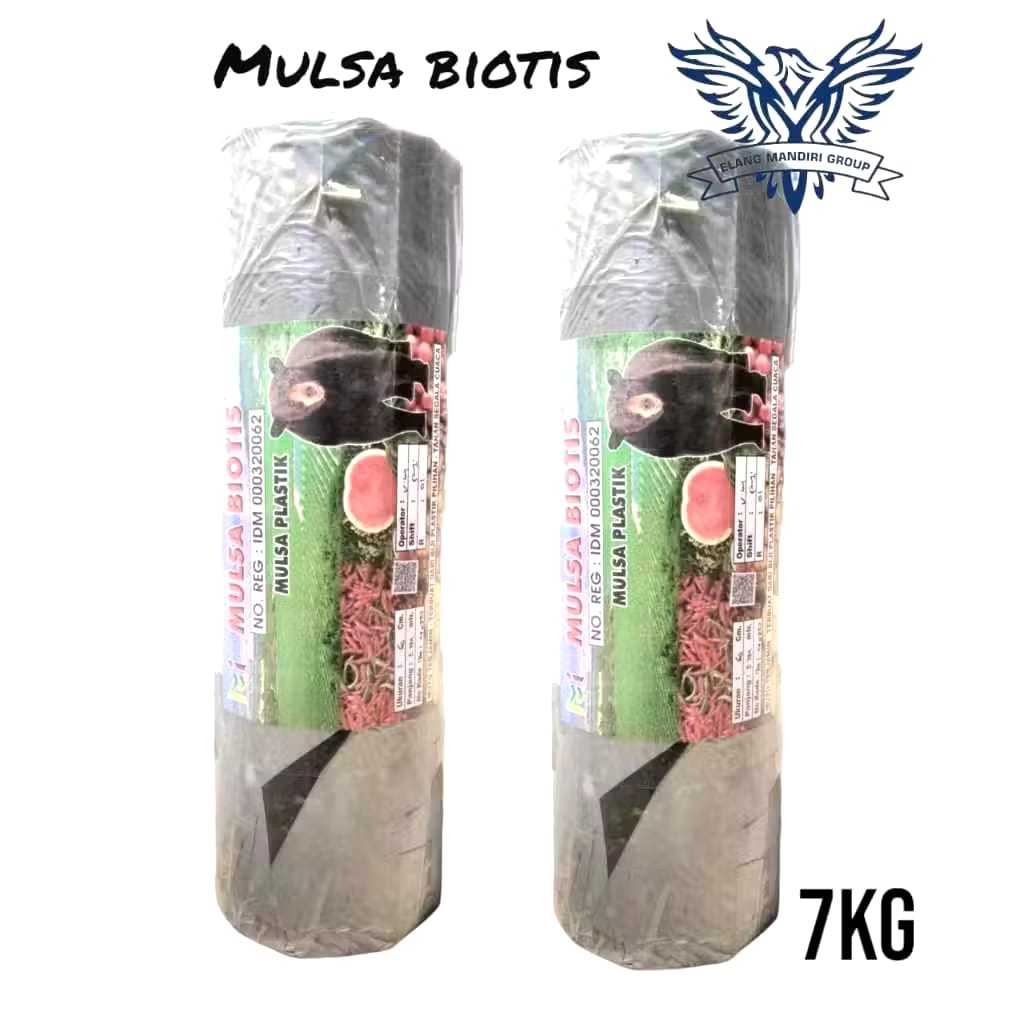 Mulsa Hitam Perak Biotis 7kg ukuran 120cm ketebalan 0.30micron Untuk tanaman Biotis