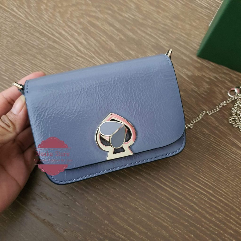 Tas Wanita KS Nicola micro crossbody leather patent pxr00037 bassblue - DEFECT