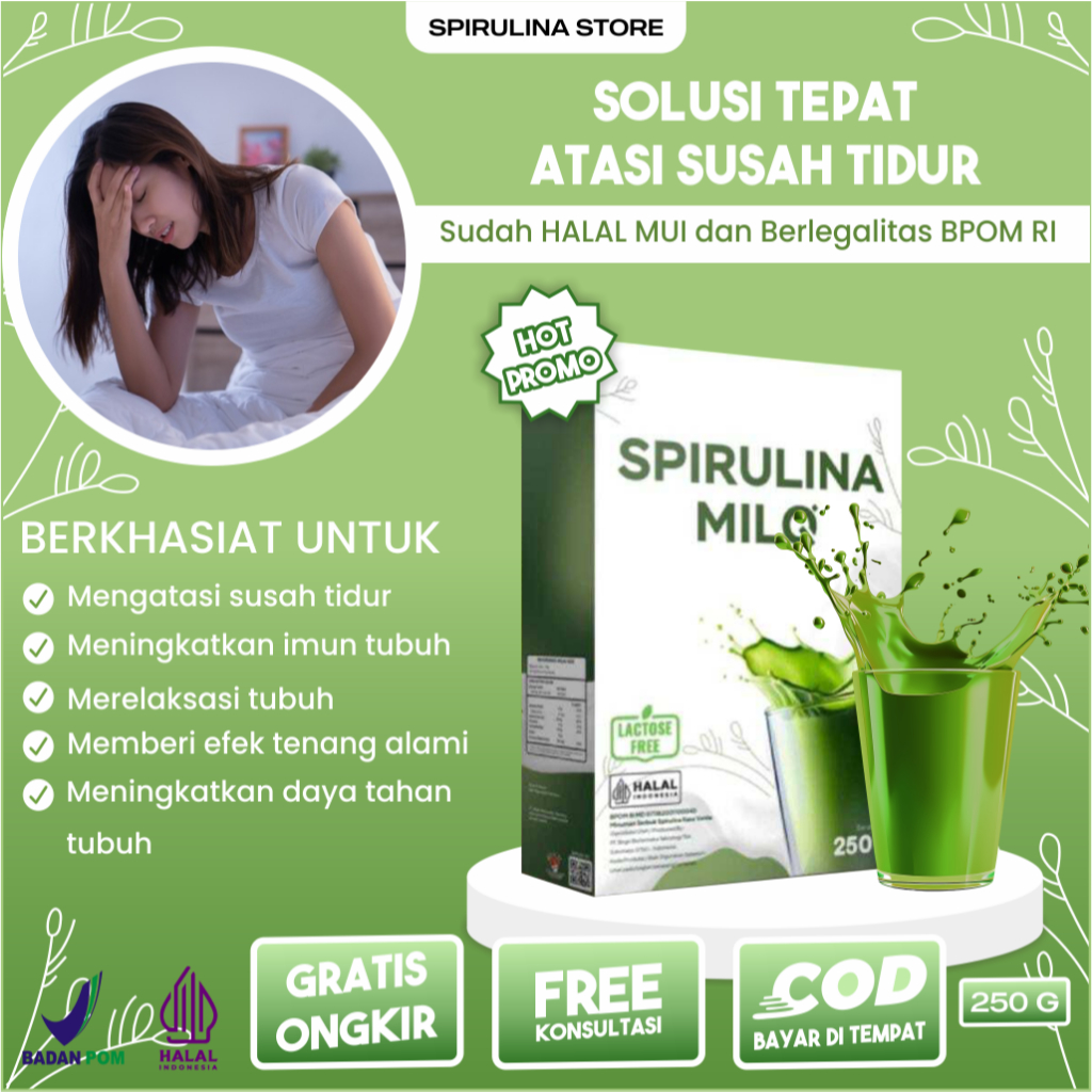 

Minuman Nutrisi Mengatasi Susah Tidur & Meningkatkan Kesehatan Imun SpirulinaMilq Kaya Antioksidan