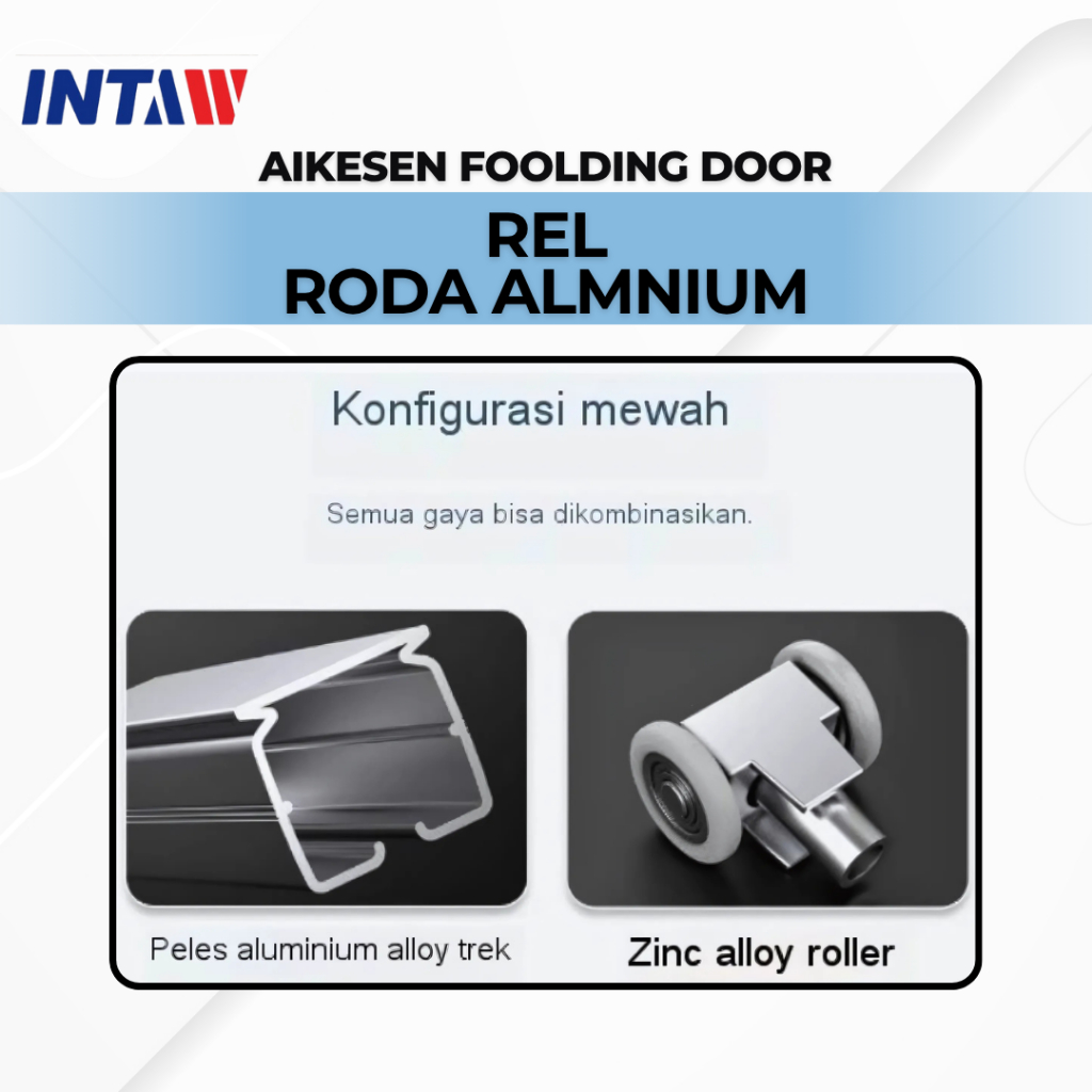 AKSESORIS REL & RODA PINTU LIPAT PVC/PINTU KAMAR MANDI/ PINTU GESER SLIDING/ FOOLDING DOOR PVC LIPAT