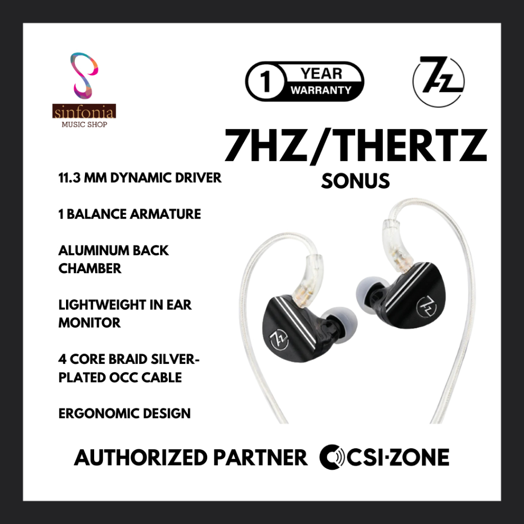 7Hz / 7 Hertz SONUS 1BA+1DD Hybrid Driver In Ear Monitor Earphone