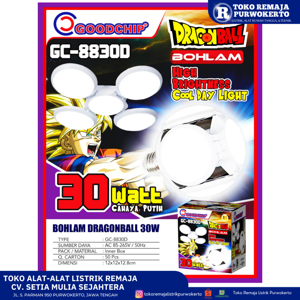 Lampu UFO dragon ball BRAINPOWER 30w 30watt lampu hias BOLA UFO DRAGON BALL