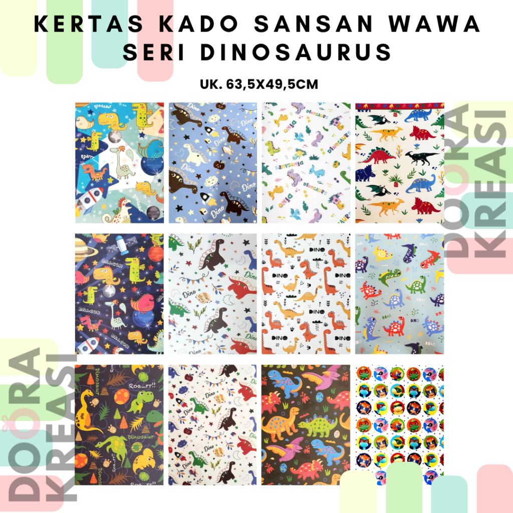 

Kertas Kado Sansan Wawa Seri Dinosaurus