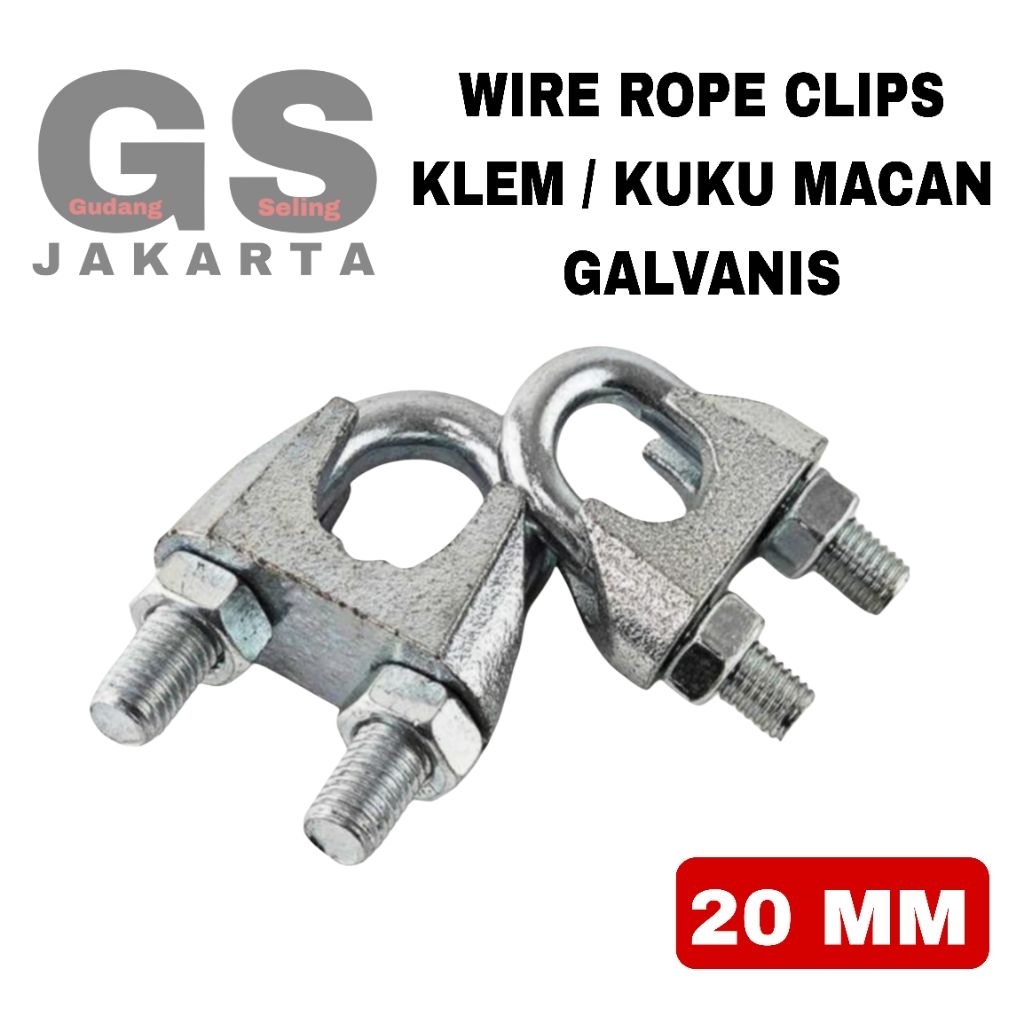 klem seling 20mm / kuku macan 20mm / wire rope claim 20mm