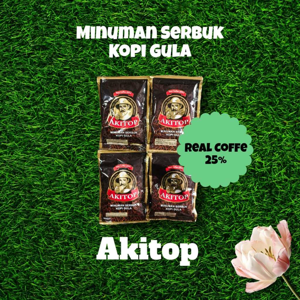 

Kopi Hitam Gula Akitop 24gr (1pcs) Minuman Serbuk kopi gula Spesial Mix aki top Bukan Kapal api real Coffee 25%