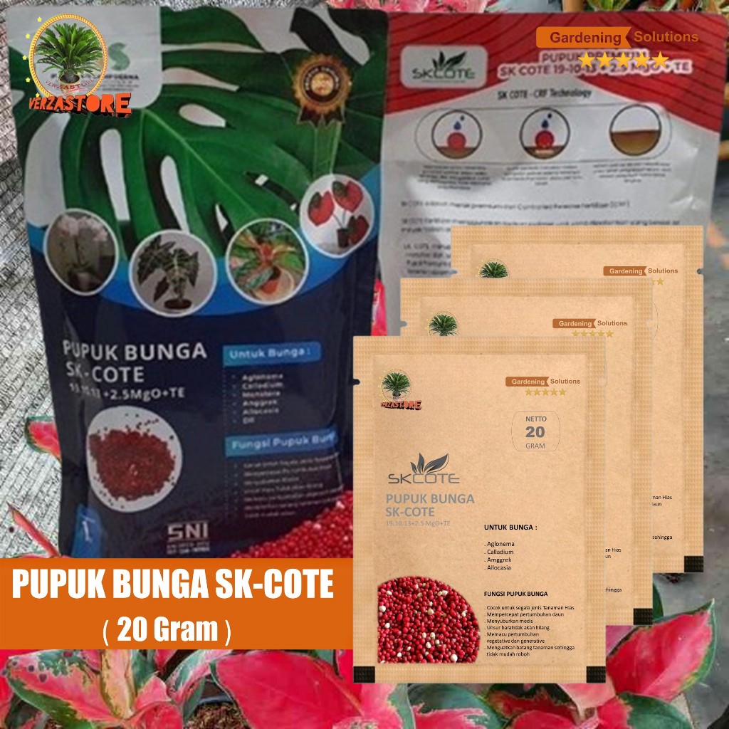 Pupuk Merah /Pupuk aglaonema tanaman hias/SLOW RELEASE MERAH/SK COTE/SR19-10-13 Kemasan 20 gram