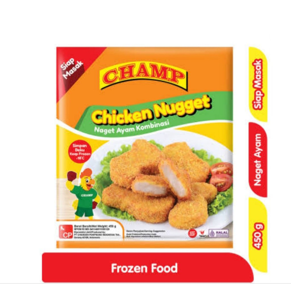 

CHAMP CHICKEN NUGGET 450GR 1BOX ISI 12 PACK