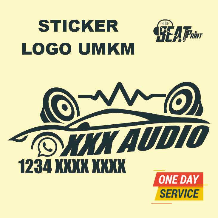 Sticker Promosi UMKM | Stiker Custom Logo Usaha | Sticker Cutting Branding | Beat Print