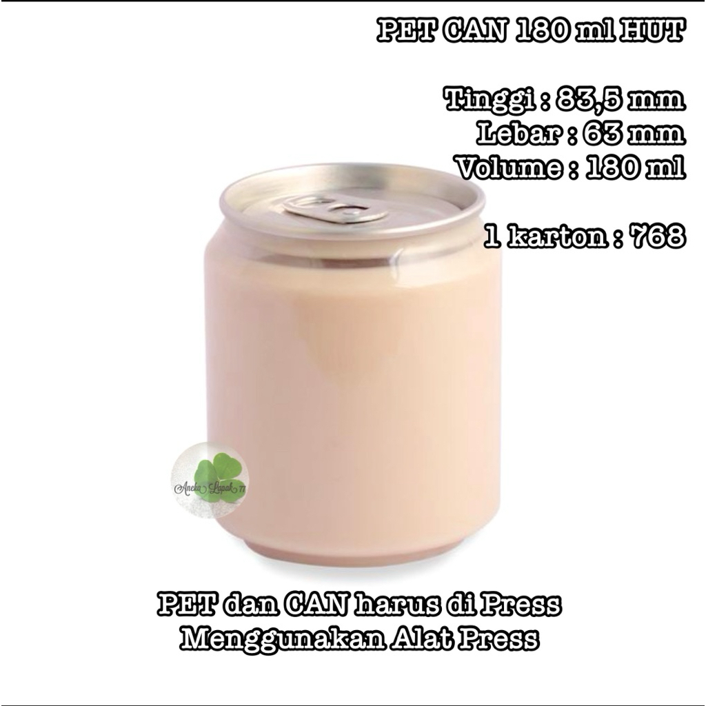 PET CAN 180 ml HUT Botol PET CAN Alumunium untuk minuman juice