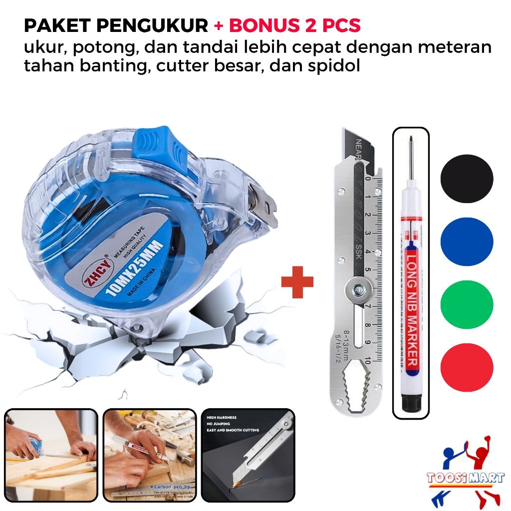

Penggaris Pita Pengukur Meteran 10 Meter Tahan Banting Roll Faster Presisi Tinggi Measuring Tape