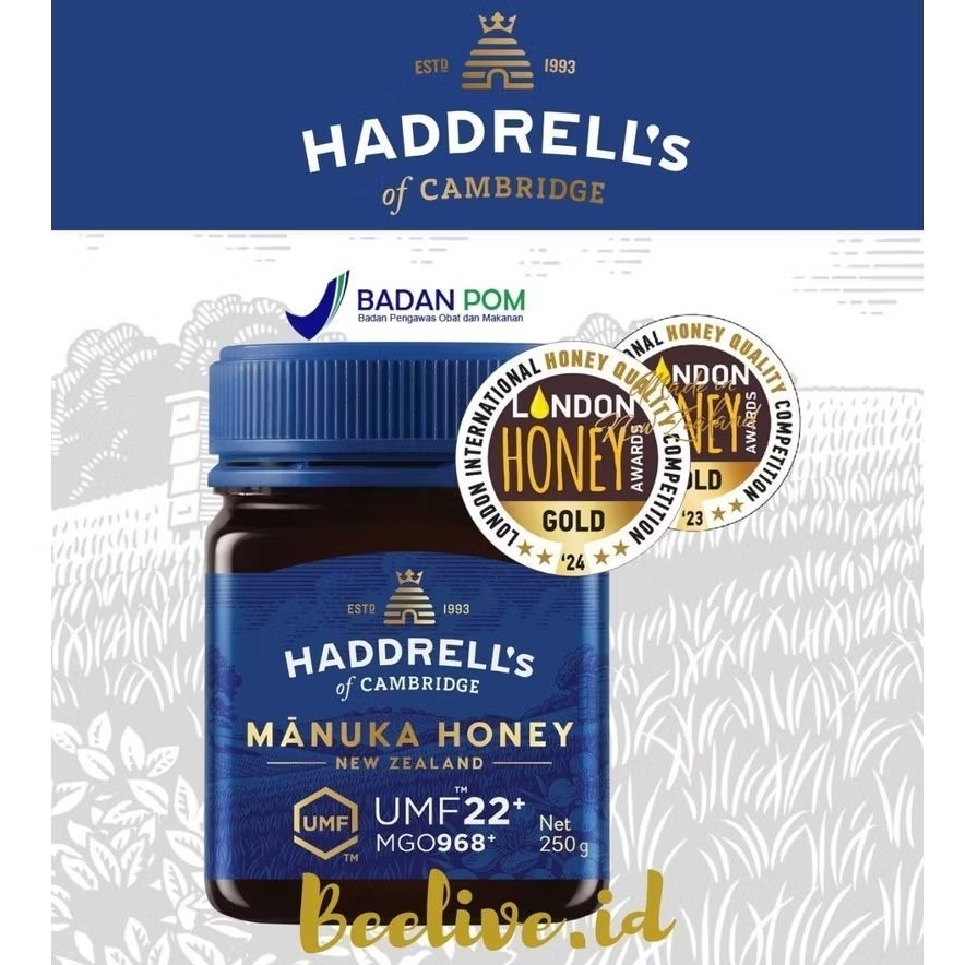 

Madu Haddrells Manuka Honey UMF 22+ MGO 1000+ 250gr (UMF 20+ UP)