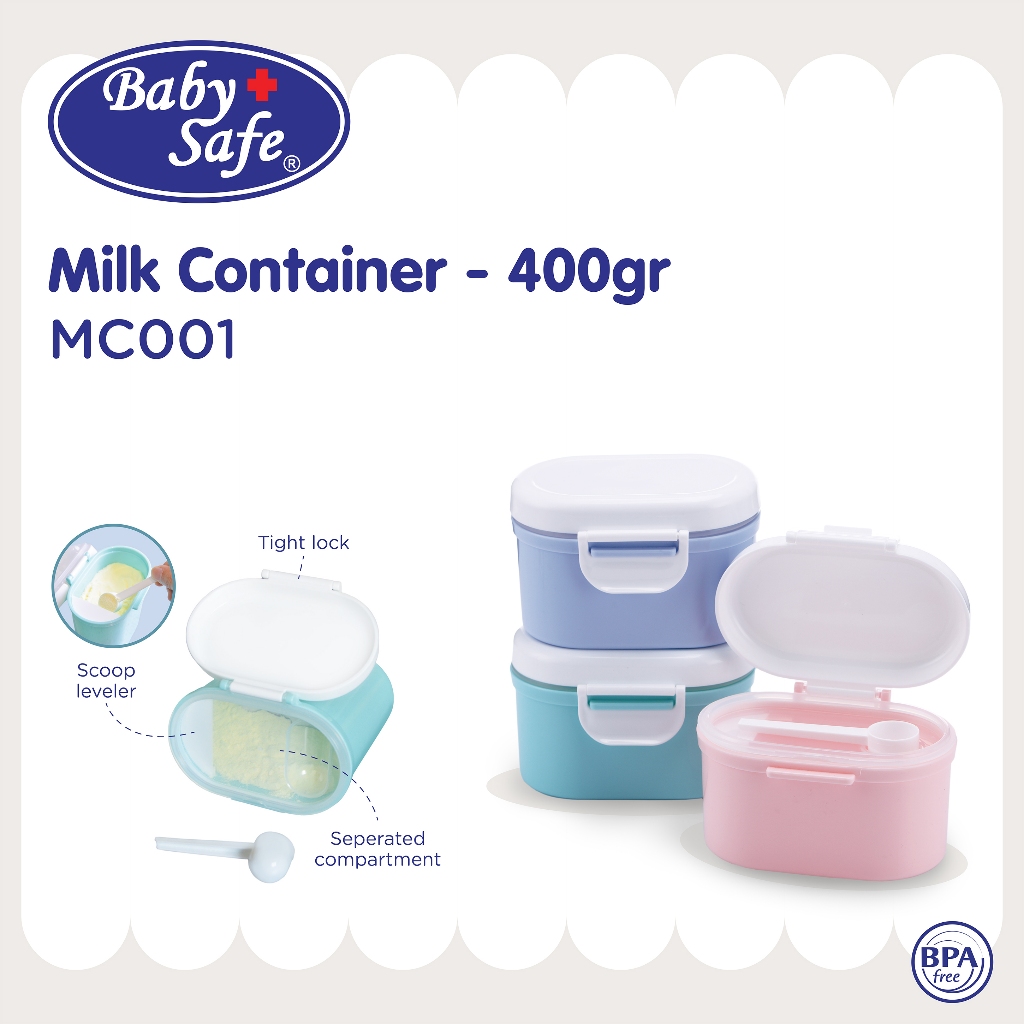 BabySafe - MC001 - Wadah Penyimpanan Susu Formula 400 ml | Toples Susu Formula | Kotak Susu Formula