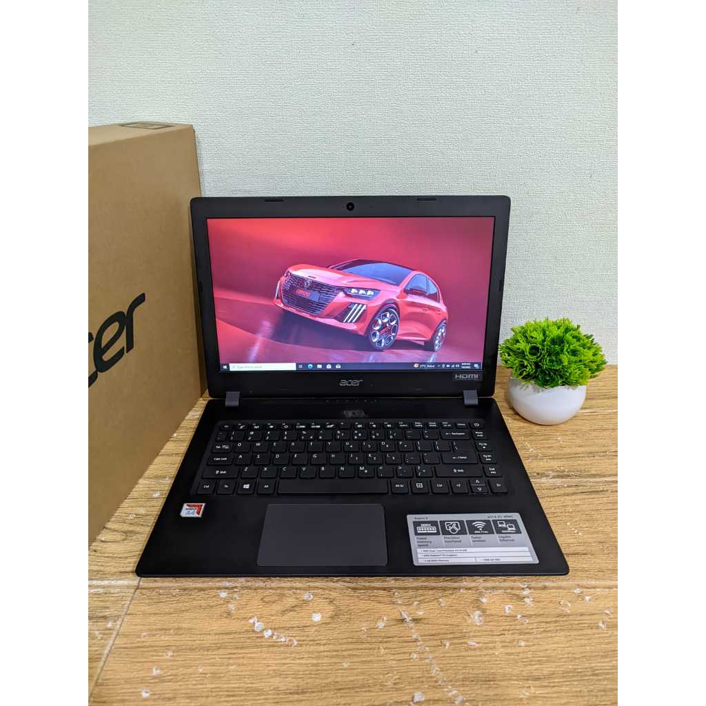 LAPTOP 2 JUTAAN ACER ASPIRE 3 A314-21 AMD A4-9120 RAM 4GB SSD 256GB+HDD 1TB 14"HD SECOND LIKENEW