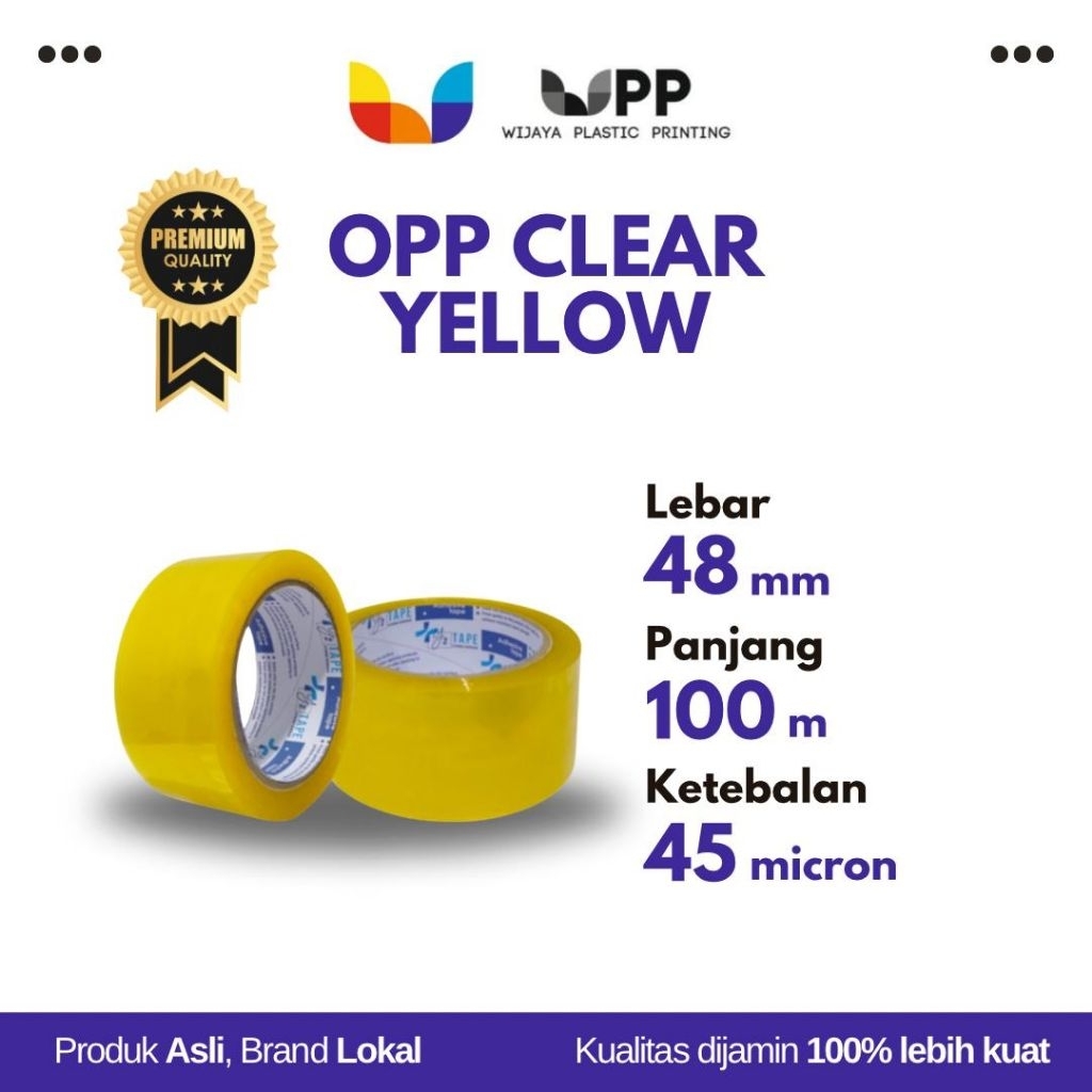 Y2 Lakban Kuning / OPP Tape Yellow 48mm × 100m