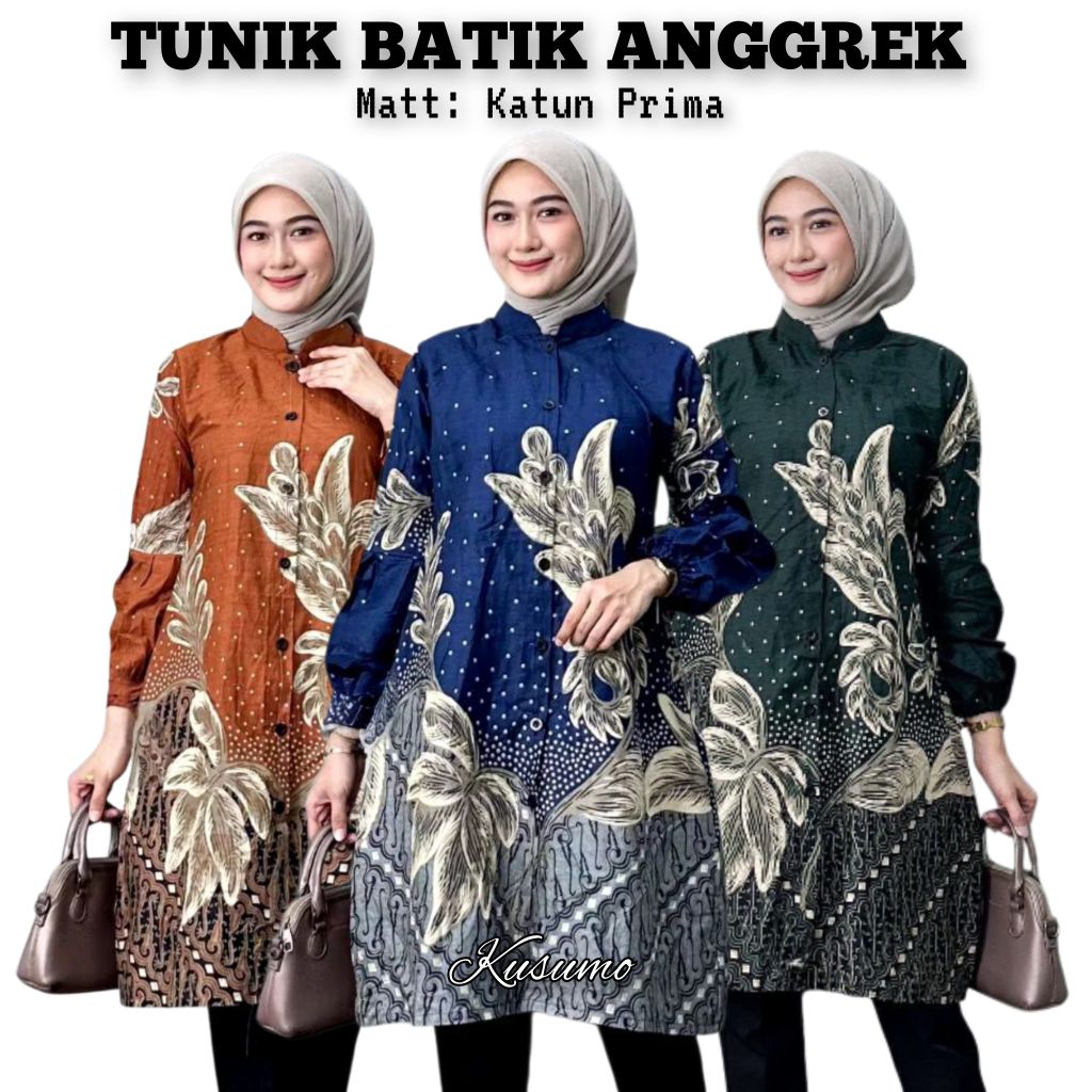 BAJU ATASAN TUNIK BATIK WANITA DEWASA TERBARU/ATASAN BATIK TUNIK WANITA TERLARIS/ATASAN BATIK TUNIK