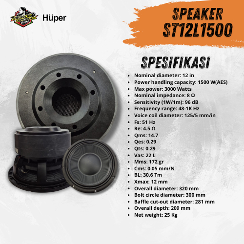 ST12L1500 SPEAKER SUBWOOFER HUPER