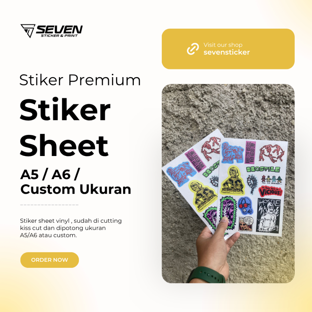 

Sticker Sheet Waterproof ukuran A5/A6/Custom