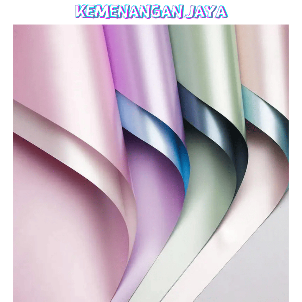 

Flower Wrapping Paper Bicollor Metalic Cellophane Keras Buket Metalik KB044