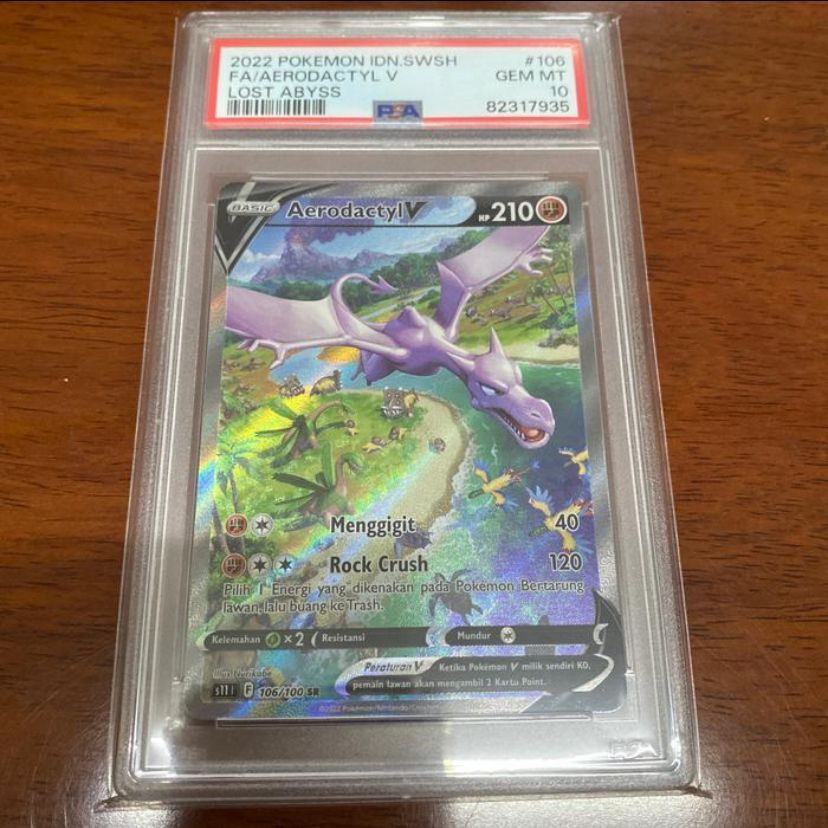 Kartu Pokemon TCG ID Indonesia SWSH S11 Aerodactyl V SR AA PSA 10