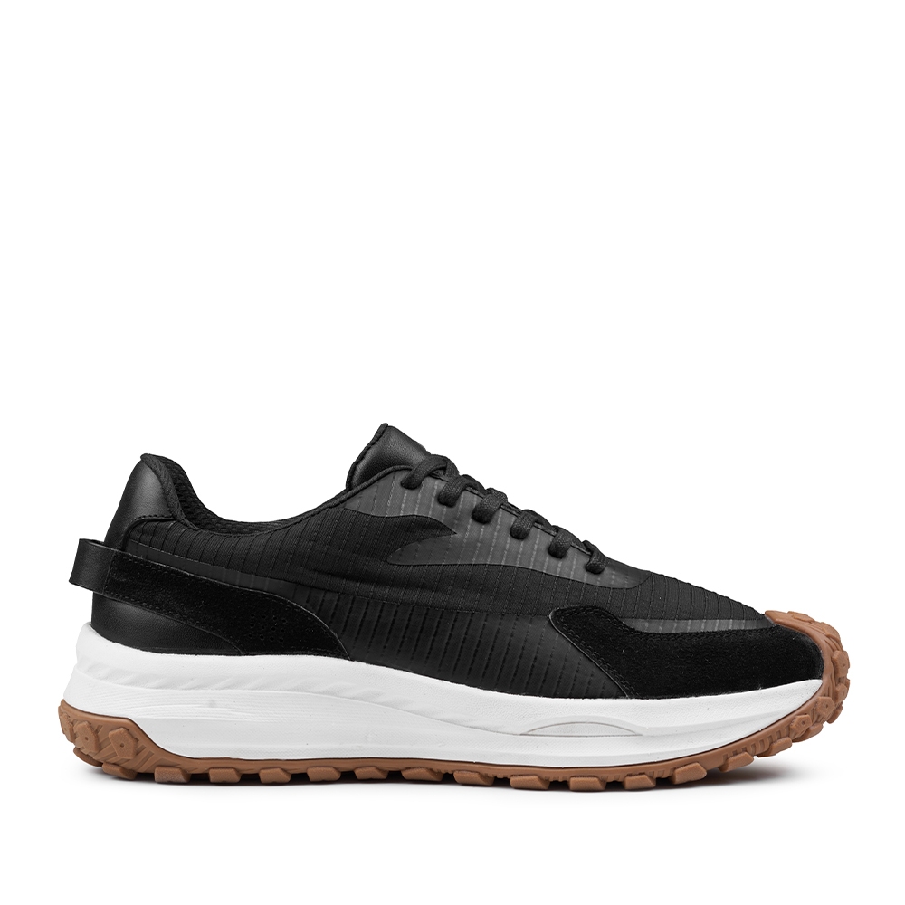 Prabu - Bawana Black White Sepatu Kulit Sneakers Pria Hitam Putih