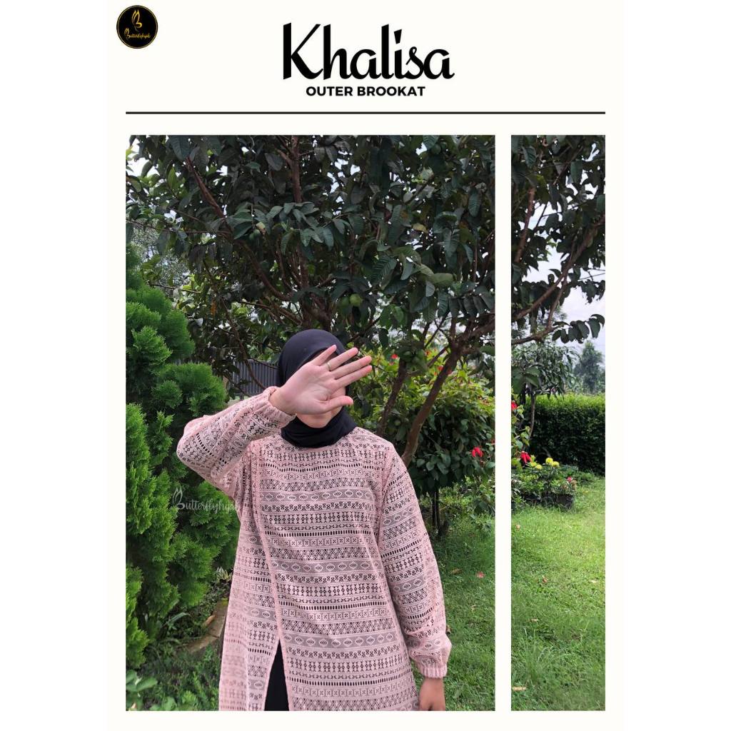Butterfly Hijab - Khalisa Outer Brookat | Motif Jaring Comfy, Breathable, dan Anti Ribet