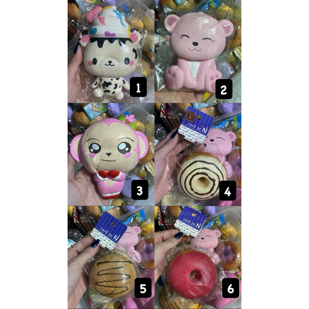 preloved squishy sale cafe de n, punimaru, yummiibear