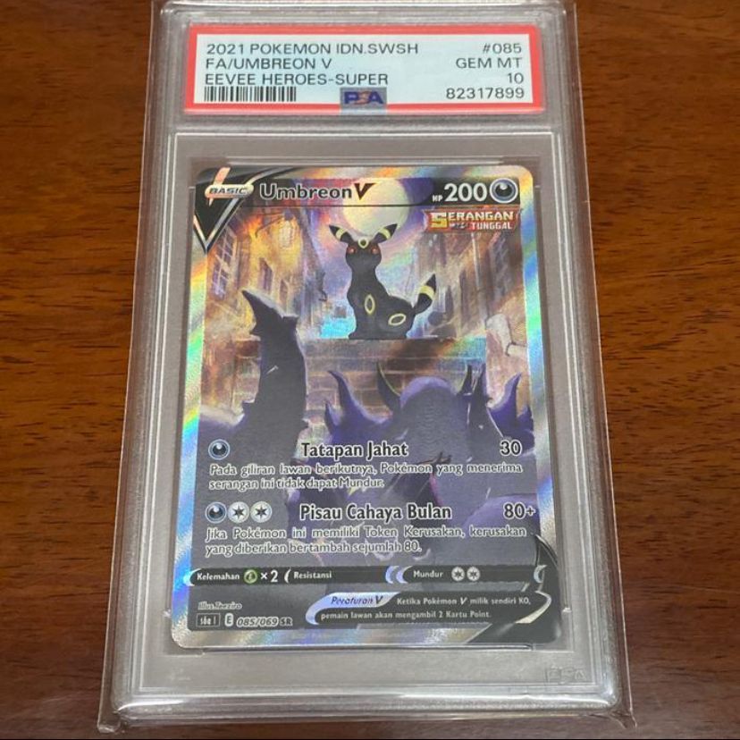 Kartu Pokemon TCG ID Indonesia SWSH S6a Umbreon V SR AA PSA 10