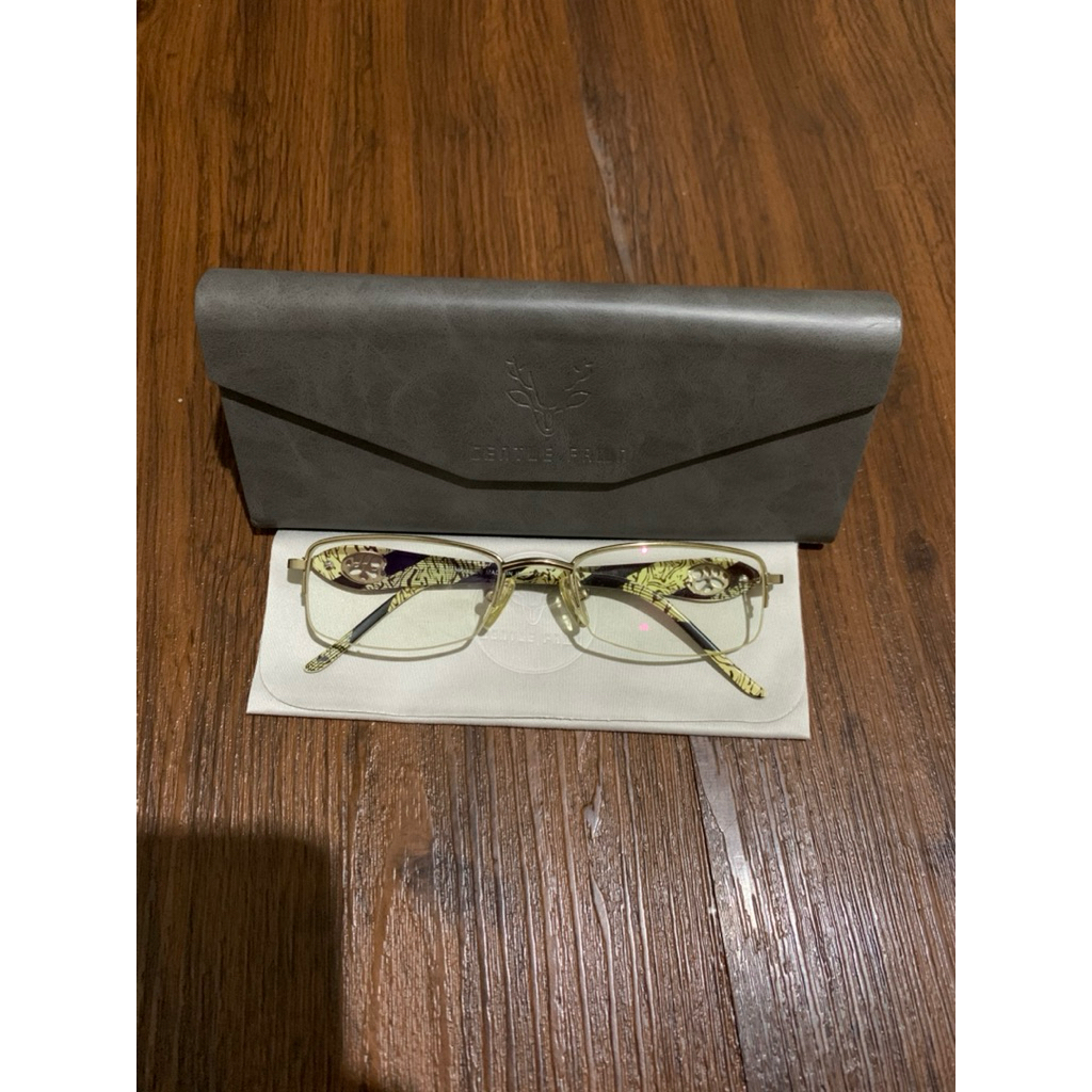 Kacamata Emporio Armani art leaf titanium gold authentic preloved