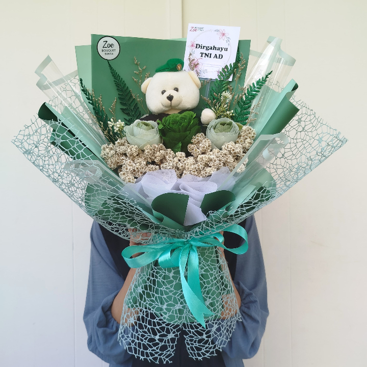 Buket boneka hadiah pelantikan  / Bouquet boneka profesi custom / buket wisuda / polisi / akmil akpo